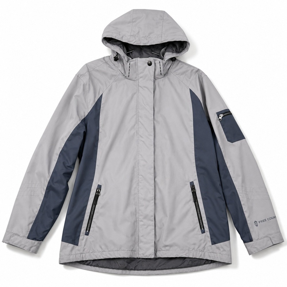 Free Country Radiance Insulated Jacket Gray Hooded Plus Size Women's 3X